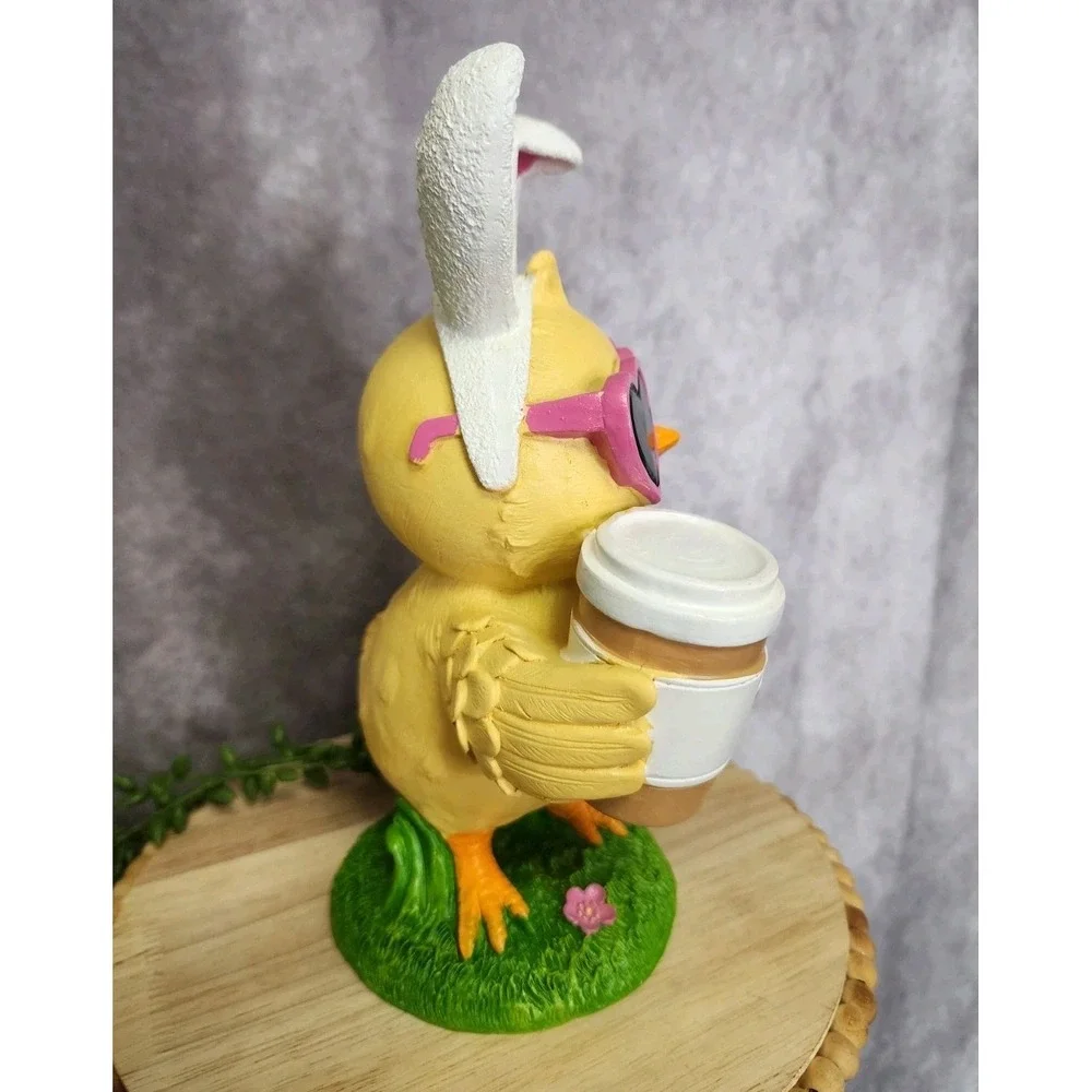 Easter Spring Chick Bunny Pink Heart Sunglasses Figurine Tabletop Decor 9.5